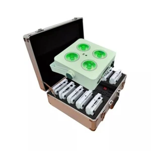10pc white Battery wireless led Par 4x18W RGBWA+UV wifi DMX & IR wash light/case - Picture 1 of 6