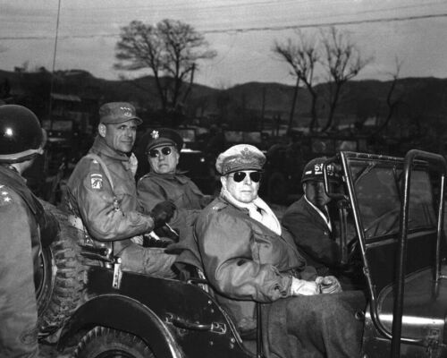 New Korean War Photo: Douglas MacArthur, Generals Near 38th Parallel - 6 Sizes!
