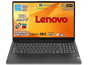 Notebook Lenovo INTEL N4500 16GB RAM 1TB SSD 15.6 Full HD W11 Pronto all'uso - Foto 1 di 8