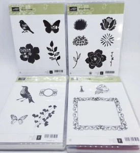 Stampin Up Lot of 4: Simple Stems, Nature's Hello, Papaya Collage 1 & 2  - Picture 1 of 12