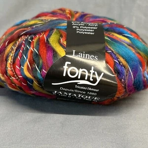 Laines Fonty Yarn Ball Skein Multi Colored Acrylic 100 Grams Color #423 France - Picture 1 of 14