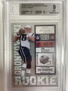 Rob Gronkowski /499 2010 Playoff Contenders White Jersey Rookie Ticket Auto BGS - Picture 1 of 3