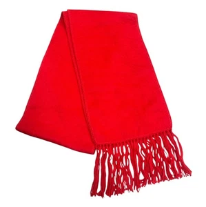 Capchatex Alpaca Red Fringe 72” Scarf Made in Peru - Picture 1 of 2