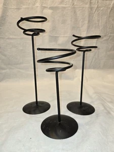 Spiral Iron Candle Holders Set of 3 - Picture 1 of 6