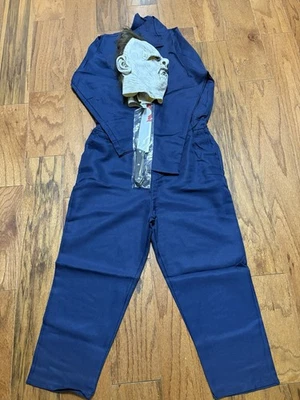 Michael Myers 服装成人连身裤 XL 带橡胶/乳胶面膜和塑料刀 — 第 1/4 张图片