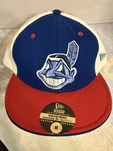 New Era 59FIFTY Cleveland Indians Chief Wahoo Cooperstown Wollmütze Größe 8  - Bild 1 von 15