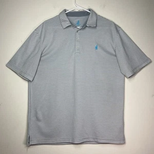 Johnnie-O Prep-Formance Polo Golf Camicia Uomo Taglia L Grigio Righe Cloudbreak - Foto 1 di 10