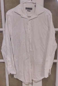 Perry Ellis Premium Shirt Men's 15 1/2 32/33 Slim Fit White Textured Button Up - Picture 1 of 6