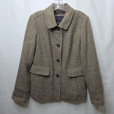 Blazer Banana Republic Mujer M Marrón Lana Tweed Chaqueta Forrada Abrigo Deportivo Preppy Foto 1 de 4