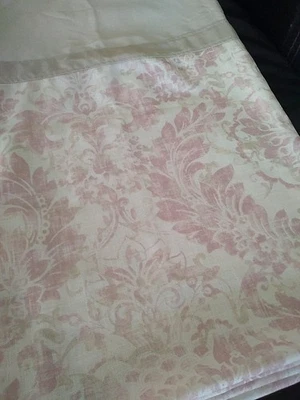 Cortina de ducha de tela Sherry Kline rosa beige floral mezcla de lino  Foto 1 de 4