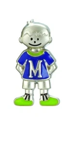 MINIATURE Boy Child Shaped Initial Charms Letters M thru W - Picture 1 of 10