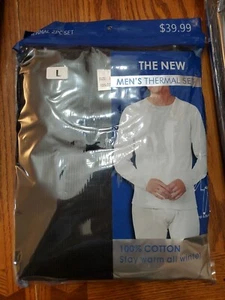 Conjunto térmico para hombre talla grande ajuste cómodo 100 % algodón clásico cuello redondo COLOR GRIS - Imagen 1 de 7
