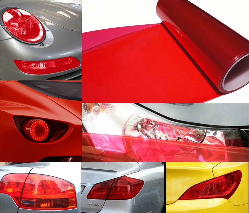 ROT  Scheinwerfer Folie Tönungsfolie 100cm x 30cm Nebelscheinwerfer Rückleuchte - Bild 1 von 1