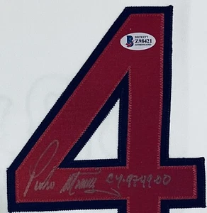 PEDRO MARTINEZ WITH CY 97 99 00 BECKETT AUTHENTICATED SIGNED RED SOX GAME JERSEY - Picture 1 of 9