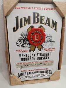 Jim Beam Wall Art 2006 for Man Cave Restaurant Bar on Wood - Picture 1 of 9