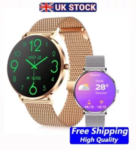 LUXURY AMOLED LADY'S SMARTWATCH SUPER THIN FITNESS STAINLESS STEEL WATERPROOF T8 - Picture 1 of 16