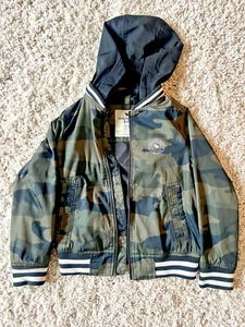 Abercrombie Kids Camo Pattern Dark Green Black Jacket, Rare, Size 7/8 - Picture 1 of 4