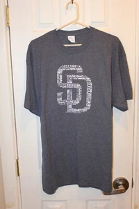 gray San Diego Padres intertwined "SD" logo / phrases t-shirt (NWOT) - adult XL - Picture 1 of 4