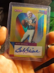 2023 Leaf Vivid Football Bob Griese Autograph Prismatic Yellow /10