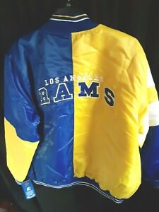 Los Angeles Rams NFL Men's Quilt Lined Front Snap Starter Jacket 3X or 5X