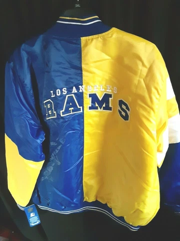 Los Angeles Rams NFL Men's Quilt Lined Front Snap Starter Jacket 3X or 5X Cover