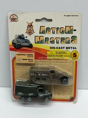 Transportador de personal (T431CA) y camión de tropas (T433A) ZYLMEX Action Masters fundido a presión Foto 1 de 4