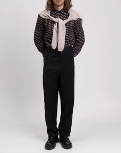 RRP €295 PAL ZILERI Wool Flat Front Trousers US56 IT66 6XL Unfinished Cuffs - Picture 1 of 8