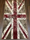 Modern Rugs Approx 4x2ft 60x110cm Woven Back Nice Designs Stamped Union Jack Red