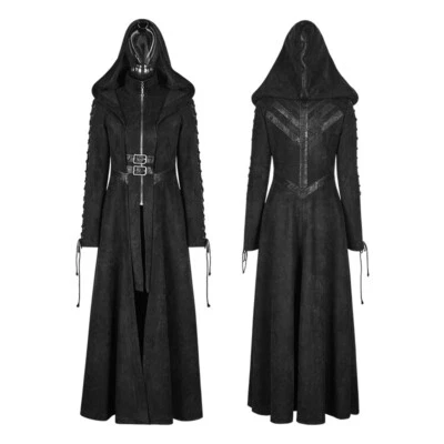 Custom Made to order Gothic PUNK Hooded Long jacket maxi coat plus 1x-10x Y176 - Image 1 of 4