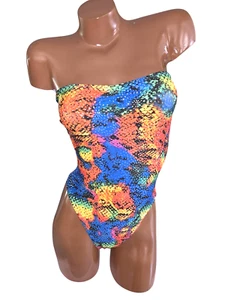 Neu Einteiler Tube Style Tanga Body Tänzerin Schleuder Geometrisch Folie Punkte - Bild 1 von 2