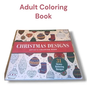 Christmas Designs Adult Coloring Book 31 Designs, New - Picture 1 of 6