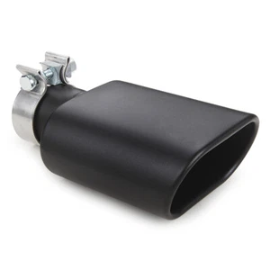 Square Exhaust Tip 2.5" Inlet Rectangle 3" x 5.5" Outlet 9.5" Long Clamp on - Picture 1 of 8