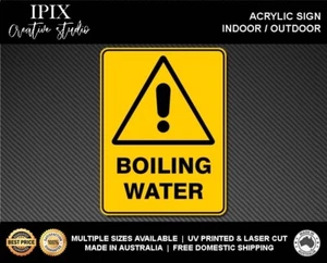 WARNING - BOILING WATER - ACRYLIC SIGN | HEALTH & SAFETY - Bild 1 von 6