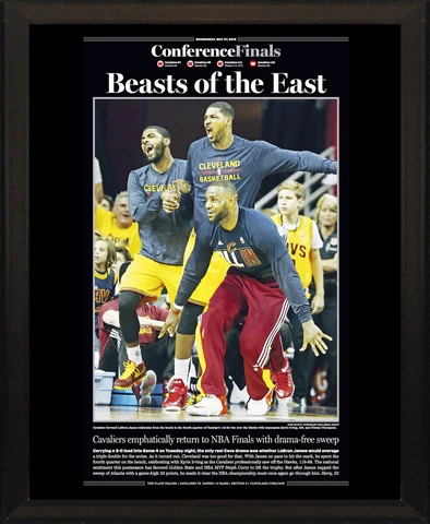 CLEVELAND CAVALIERS CAVS 2015 East Conf Champs Plain Dealer FP 8x10 Plaque Cover