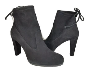 Stuart Weitzman women boots ankle booties black suede high heel Glove sz 10 new - Picture 1 of 6