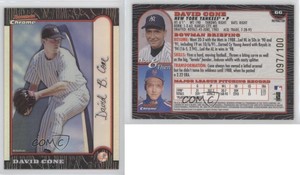 1999 Bowman Chrome International Refractor /100 David Cone #66