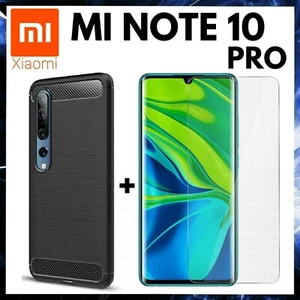 Per XIAOMI MI NOTE 10 PRO COVER NERA CARBON ANTIURTO + PELLICOLA VETRO TEMPERATO - Foto 1 di 12