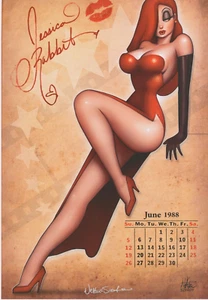 Impresión artística de cómic de 12x18" ~ Nathan Szerdy FIRMADO quien enmarcó a Roger Rabbit ~ Jessica - Imagen 1 de 1