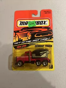 1996 MATCHBOX SUPERFAST #19 RED PETERBILT CEMENT TRUCK BLACK BARREL NEW ON CARD - Picture 1 of 1