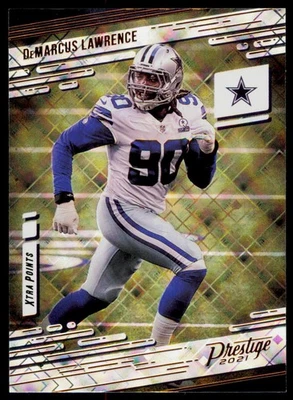2021 Panini Prestige DeMarcus Lawrence 12 Xtra Points Diamond Dallas Cowboys - Image 1 of 2