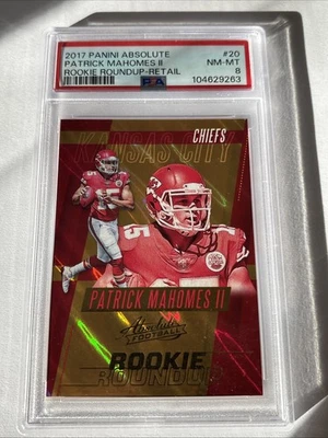 2017 Panini Absolute Rookie Roundup Patrick Mahomes II #20 (RC) PSA 8 - Image 1 of 2