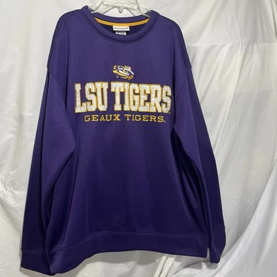 Толстовка LSU Tigers фиолетовая размер Lg вышитая Majestic Section 101 с длинным рукавом - Изображение 1 из 4