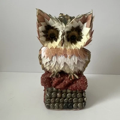 Vtg Everglades Trading Co Sea Shell Folk Art Owl Figurine Statue - Image 1 of 4