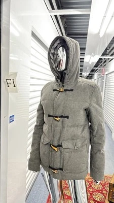 Armani Exchange Wool Blend Toggle Gray Coat A/X Men's S/P Dark Gray Designer - Image 1 of 4