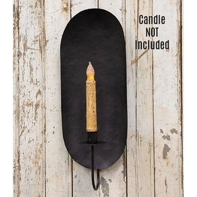 New Primitive Colonial Style BLACK IRON WALL SCONCE Taper Candle Holder - Image 1 of 2