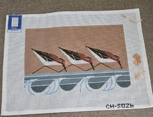 Charley Harper Needlepoint Hand-painted Canvas-SANDERLINGS-HC-S026 - Picture 1 of 4