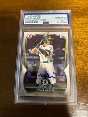 Jacob Wilson Signed RC 2023 Bowman Draft DNA PSA Certified - Image 1 of 2