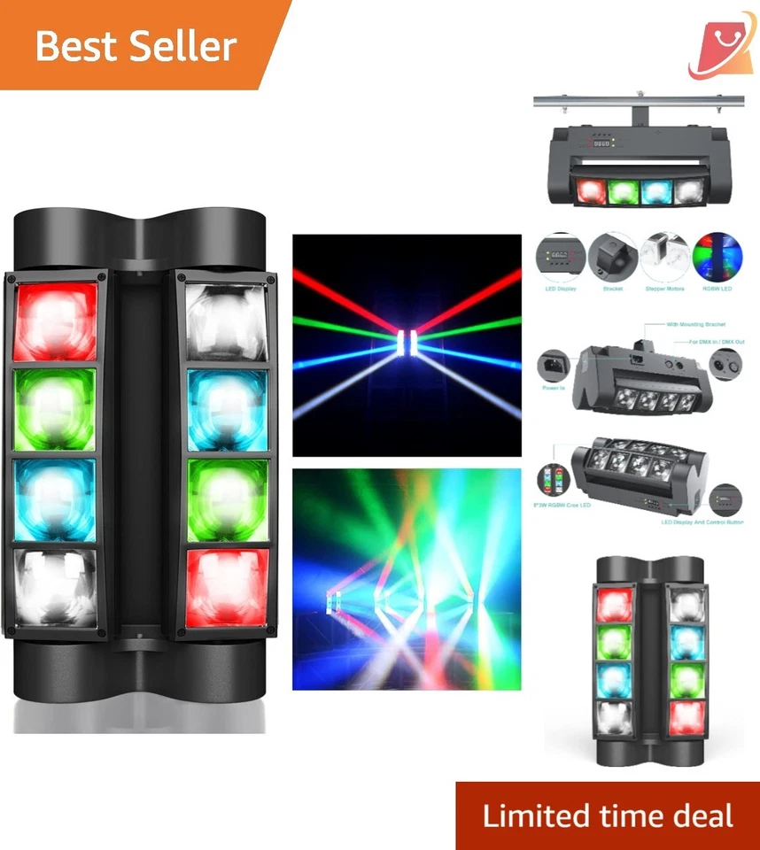 Betopper Mini Spider Moving Head Light RGBW 8 X 3w LED Lighting DMX 512 Dual DJ