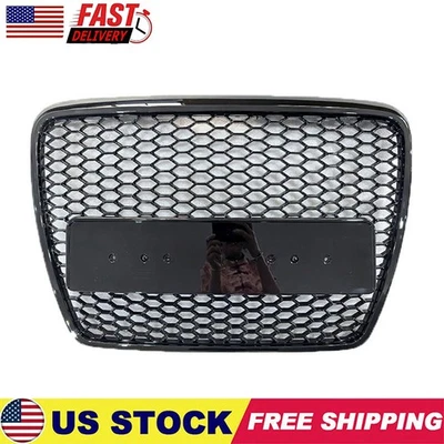 RS6 Style For 2005-2011 Audi A6 S6 C6 Front Bumper Mesh Grill Honeycomb Black - Image 1 of 4