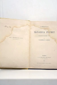 LIVRE ANCIEN BARRIERE CAPENDU HERITAGE MONSIEUR PLUMET COMEDIE 1858 - Imagen 1 de 3
